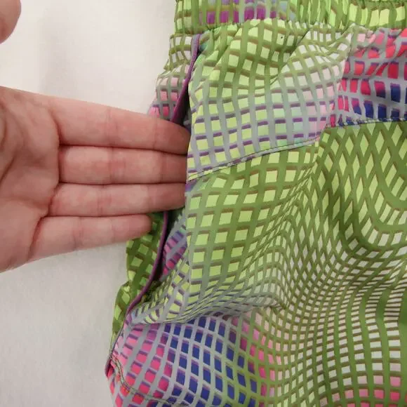 Fabletics Shorts Green Pink Multicolor Mid Rise Running Zipper Pocket XS NWT - Picture 12 of 14